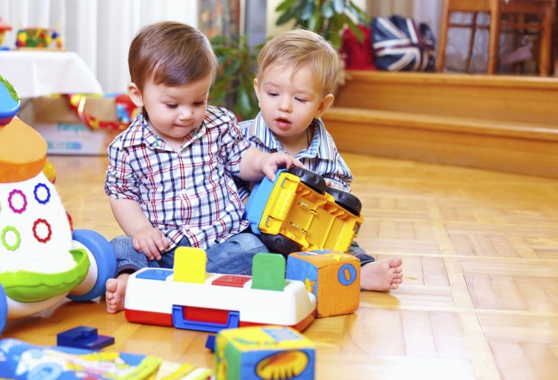 baby playing with toys