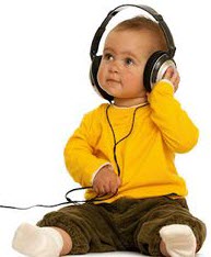 babies listerning to music