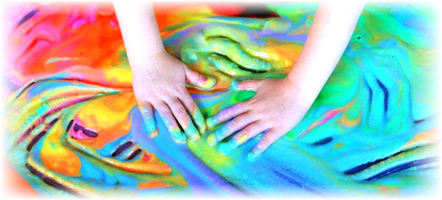 sensory play can be fun and colorful