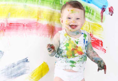 sensory toddler finger painting